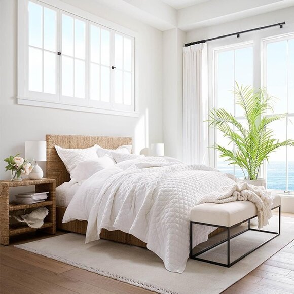 NEW Set of 2 Ceramic Table Lamp for Bedroom, Small Table Lamp White 13.7IN - Picture 7 of 9